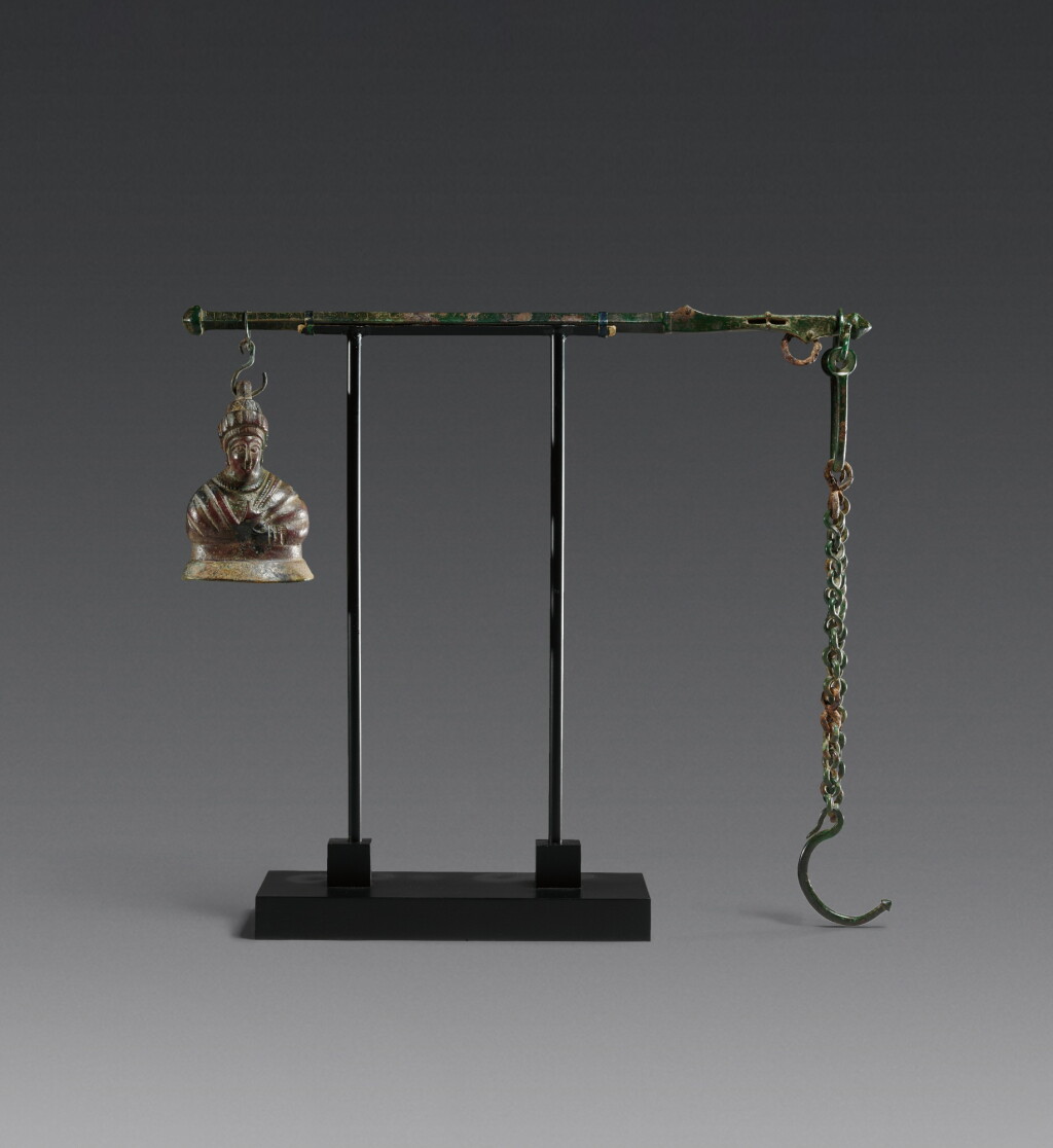 View full screen - View 1 of Lot 36. A Byzantine Bronze Steelyard and Weight, circa 5th century A.D..