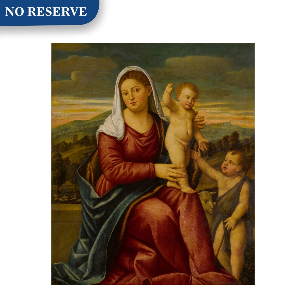 View full screen - View 1 of Lot 11. Madonna and child with Saint John the Baptist.