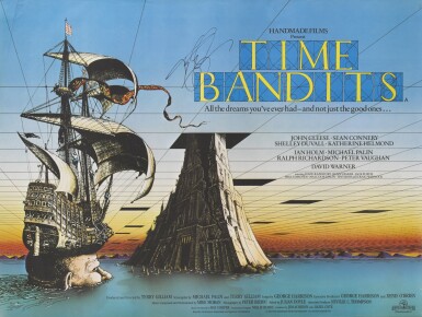 View full screen - View 1 of Lot 247. TIME BANDITS (1981) POSTER, BRITISH, SIGNED BY TERRY GILLIAM.