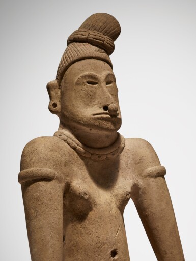 View full screen - View 1 of Lot 11. Huastec Seated Figure, Panuco region, Late Preclassic - Protoclassic, circa 300 BC - AD 300.