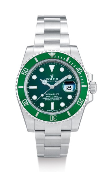 View full screen - View 1 of Lot 1. ROLEX | SUBMARINER "HULK", REFERENCE 116610LV, A STAINLESS STEEL WRISTWATCH WITH DATE AND BRACELET, CIRCA 2011.