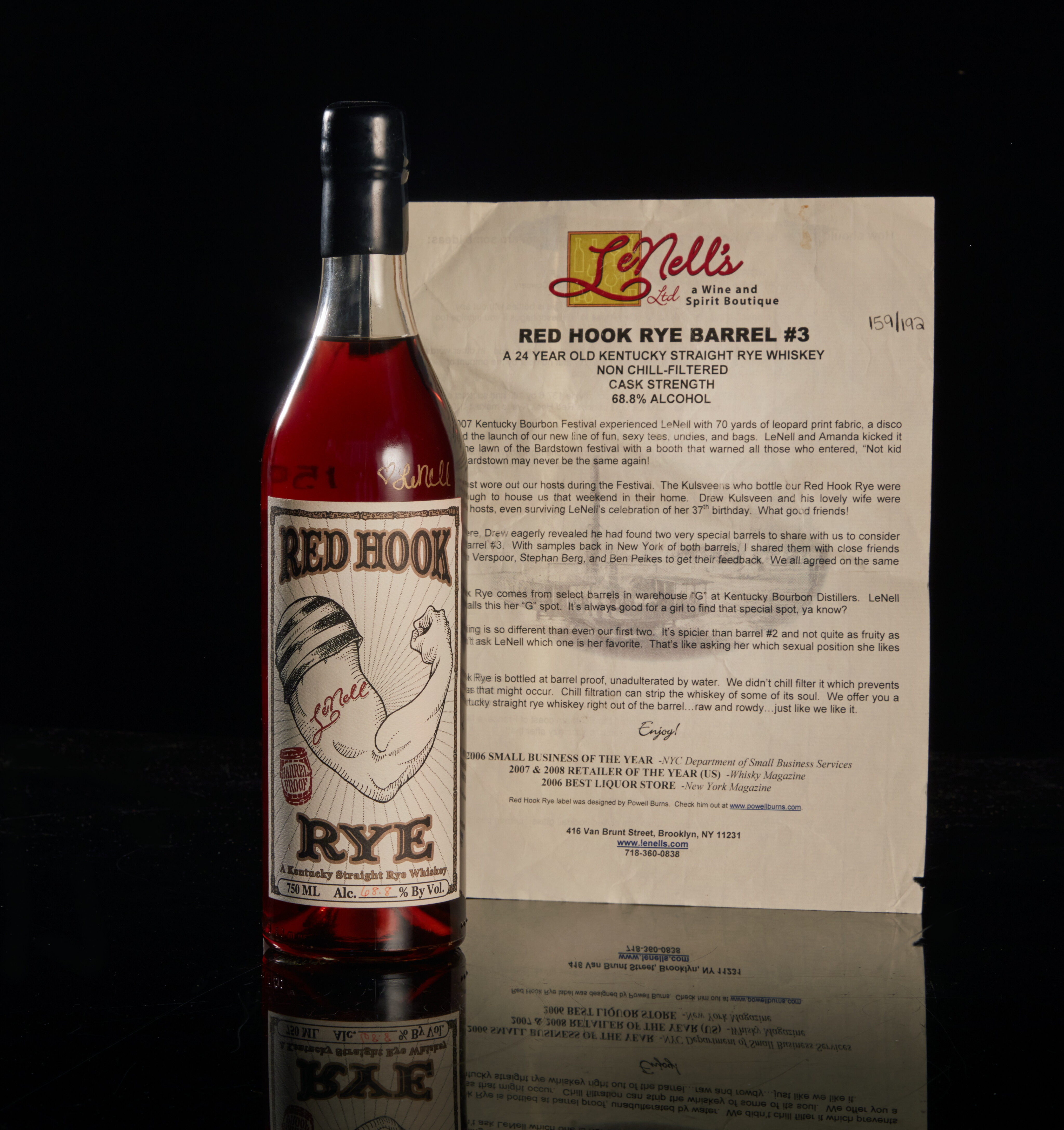 Red Hook Rye LeNell's Red Hook Rye 23 Year Old Barrel #3 68.8 abv NV (1 BT 75cl ...