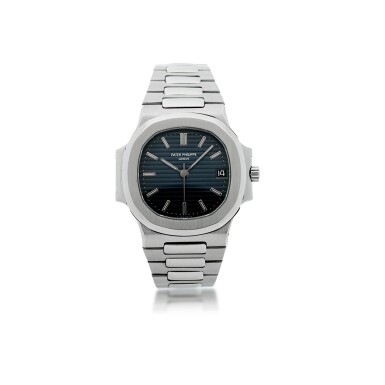 View full screen - View 1 of Lot 154. REFERENCE 3800/1 NAUTILUS A STAINLESS STEEL CENTER SECONDS WRISTWATCH WITH DATE, MADE IN 1988.