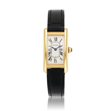 View full screen - View 1 of Lot 501. Cartier | Montre bracelet de dame or, "Tank américaine", Réf. 1710 | Lady's gold bracelet watch, 'Tank américaine', Ref. 1710.