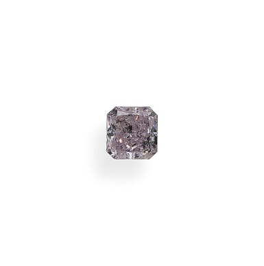 View full screen - View 1 of Lot 20. A 0.43 Carat Fancy Purple-Pink Cut-Cornered Rectangular Modified Brilliant-Cut Diamond.