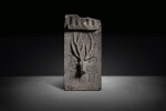 A group of four impressed gray pottery tomb tiles, Western Han dynasty
