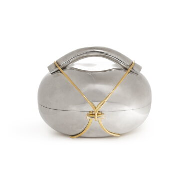 View full screen - View 1 of Lot 5. An Israeli Parcel-Gilt Silver Etrog Box, Arie Ofir, Jerusalem, Early 21st Century.