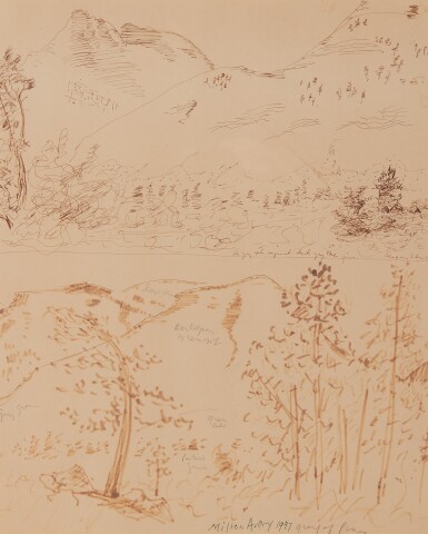 View full screen - View 1 of Lot 127. MILTON AVERY | UNTITLED (DOUBLE WESTERN LANDSCAPE).