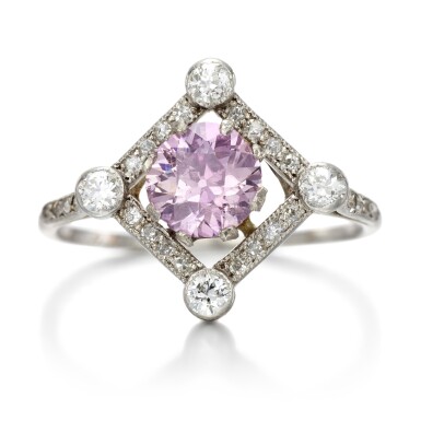 View full screen - View 1 of Lot 115. Coloured diamond and diamond ring .