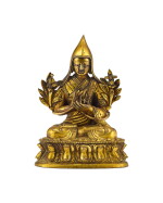 A SMALL GILT-BRONZE FIGURE OF TSONGKHAPA, QING DYNASTY, 18TH CENTURY | 清十八世紀 鎏金銅宗喀巴小坐像