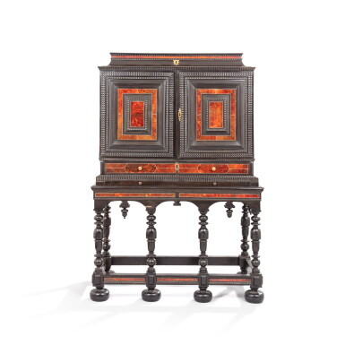 View full screen - View 1 of Lot 3. A tinted horn, tinted pearwood and bone cabinet, Flanders, 17th century and later | Cabinet en corne teintée, poirier noirci et os, Flandres , XVIIe siècle et postérieur.