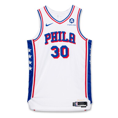 View full screen - View 1 of Lot 123. Adem Bona Philadelphia 76ers 2024-2025 Game Worn Association Edition Jersey | 2nd Career Game.