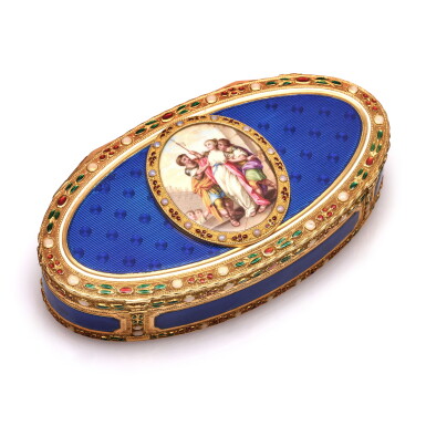 View full screen - View 1 of Lot 1142. A gold and enamel snuff box, probably Francois-Claude Theremin with Freres Jordan, Berlin, circa 1785 and later .