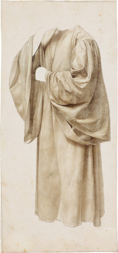 View full screen - View 1 of Lot 97. Study of the garment of a standing male figure .
