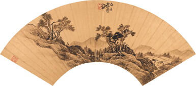 View full screen - View 1 of Lot 5010. 方大猷 墨筆山水|Fang Dayou, Ink Landscape .