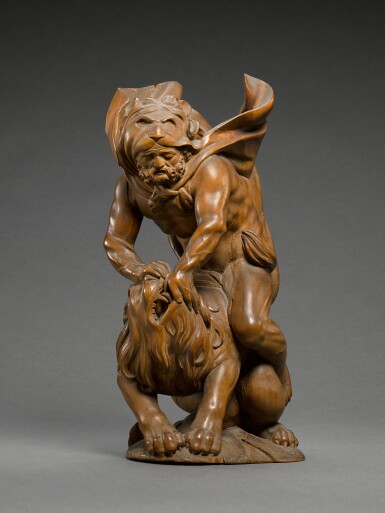 View full screen - View 1 of Lot 59. Austrian, probably Vienna, third quarter 17th century | Hercules fighting the Nemean Lion.