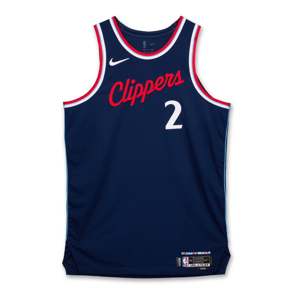 View full screen - View 1 of Lot 140. Kawhi Leonard Los Angeles Clippers 2024-2025 Game Worn Icon Edition Jersey.