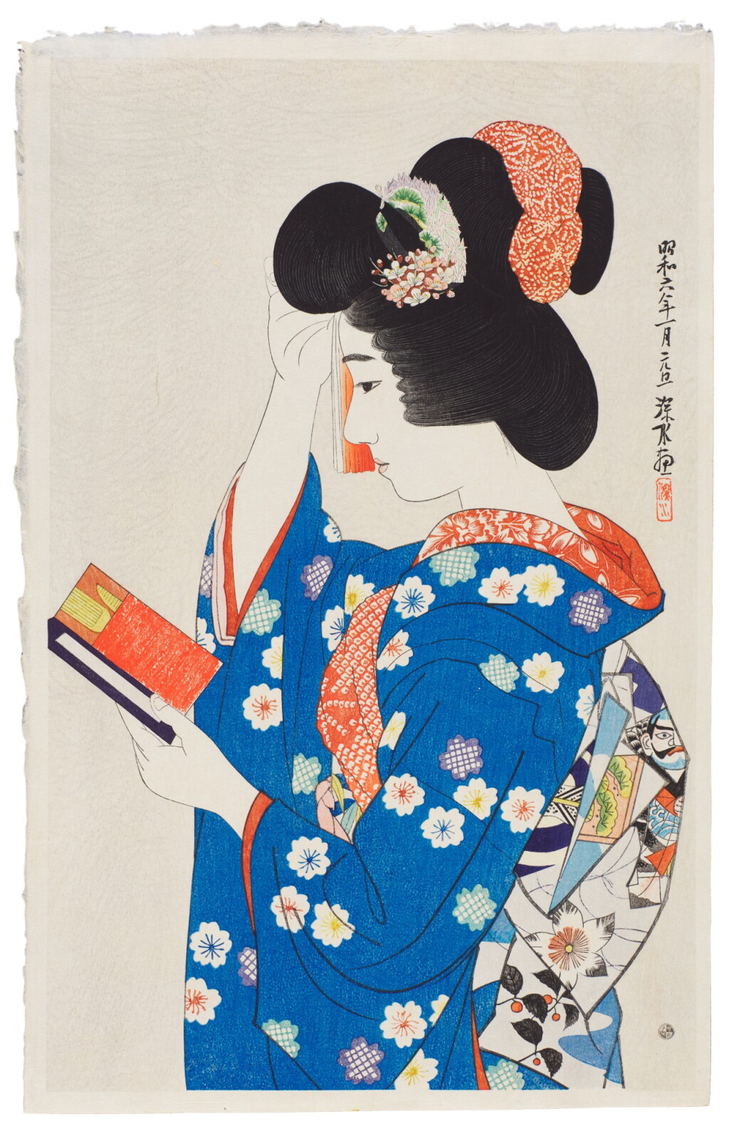 View full screen - View 1 of Lot 98. Ito Shinsui (1898-1972) | Hand Mirror (Tekagami) | Showa period, 20th century.