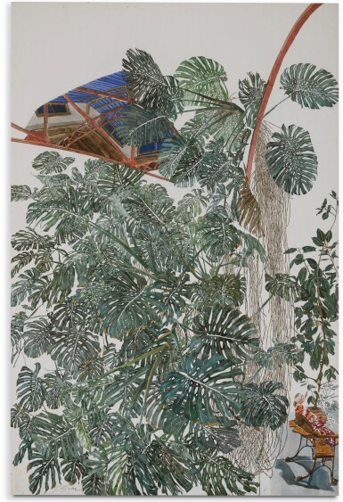 View full screen - View 1 of Lot 14. Untitled (Plants with Skylight) .