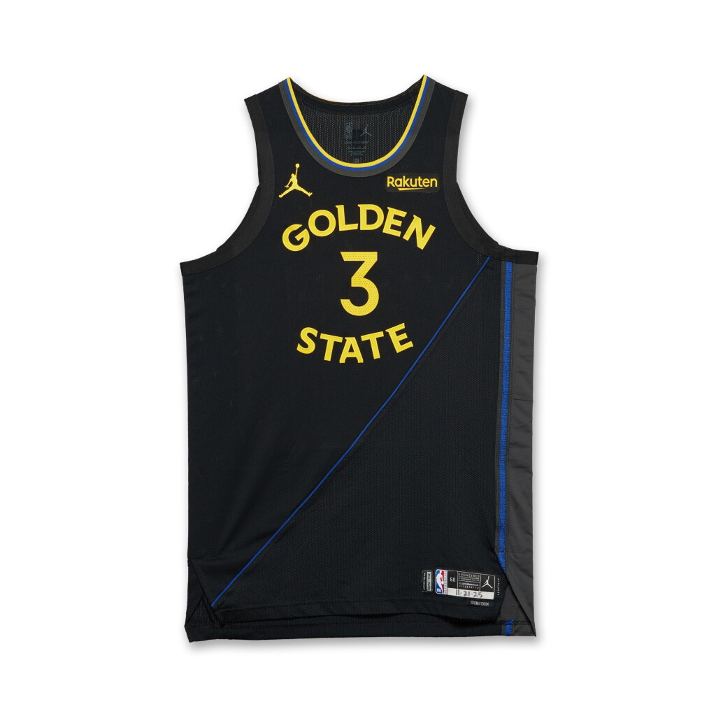 View full screen - View 1 of Lot 19. Will Richard Golden State Warriors 2025-2026 Emirates NBA Cup Game Worn Statement Edition Jersey .