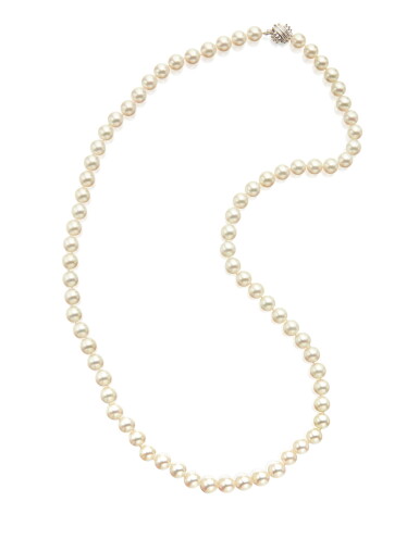 View full screen - View 1 of Lot 22. CULTURED PEARL NECKLACE, TIFFANY & CO..