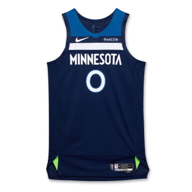 View full screen - View 1 of Lot 163. Donte DiVincenzo Minnesota Timberwolves 2024-2025 Game Worn Icon Edition Jersey.