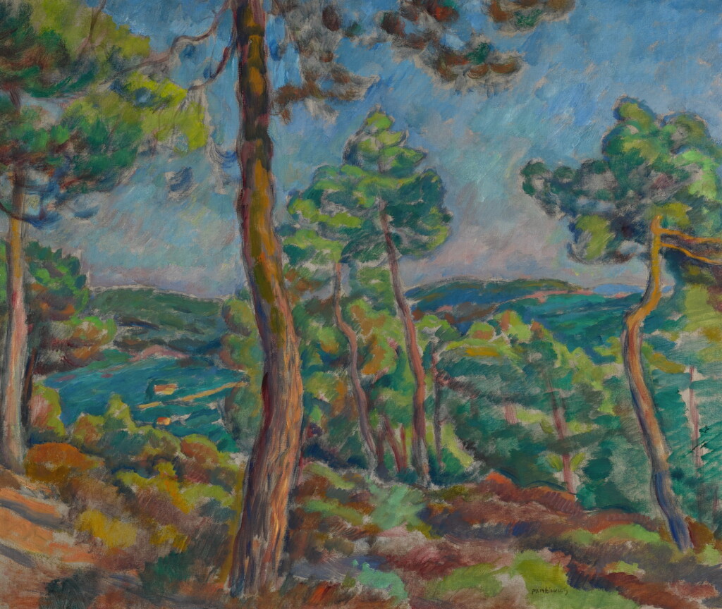 View full screen - View 1 of Lot 12. JÓZEF PANKIEWICZ | HARBOUR WITH PINE TREES.