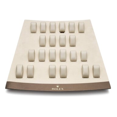 View full screen - View 1 of Lot 8188. A velvet and wooden display case base for 22 watches, Circa 2010 | 勞力士 | 絲絨及木製展示底座,可存放22枚腕錶,約2010年製.