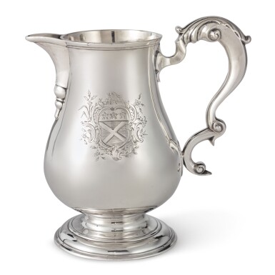 View full screen - View 1 of Lot 765. AN IRISH SILVER BEER JUG, JOHN TUDOR, DUBLIN, 1769.
