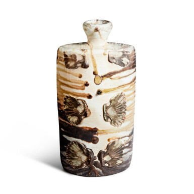 View full screen - View 1 of Lot 795. Large Bottle Vase with Shell Decoration.
