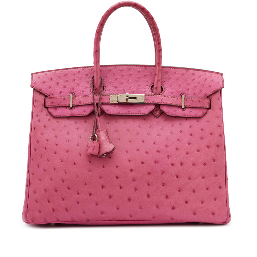 View full screen - View 1 of Lot 63. Fuchsia Ostrich Birkin 35 Palladium Hardware, 2005.