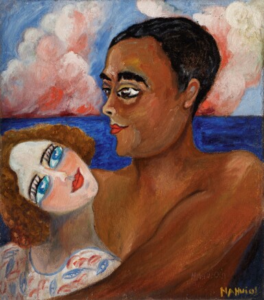 View full screen - View 1 of Lot 132. Nahui Olin y Agacino frente al mar.