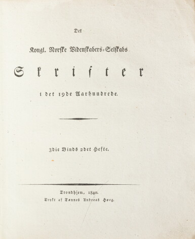 View full screen - View 1 of Lot 116. Kan Menneskets frie Villie bevises af dets Selvbevidsthed ? 1840. Édition originale de son essai sur le libre-arbitre...