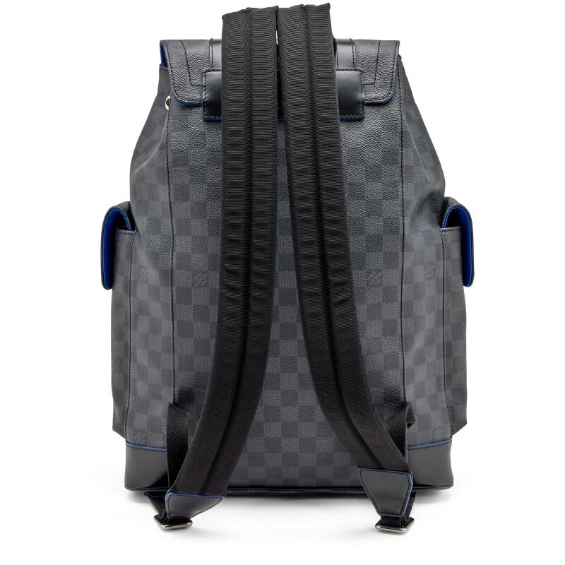 louis vuitton christopher pm backpack - damier graphite & Blue Savonches Crafted from damier graphite coated canvas Louis Vuitton Graphite Damier Canvas
