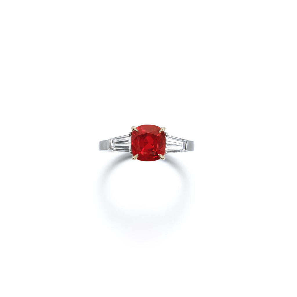 View full screen - View 1 of Lot 562. Ruby and diamond ring.