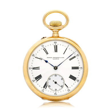 View full screen - View 1 of Lot 8714. A yellow gold openface keyless watch with enamel dial, Retailed by C. Wehrle, Kiew, Circa 1900 | 百達翡麗 | 黃金懷錶,備琺瑯錶盤,由 C. Wehrle, Kiew 發行,約1900年製.