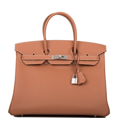 View full screen - View 1 of Lot 96. Hermès Gold Birkin 35cm of Jonathan Leather with Palladium Hardware .