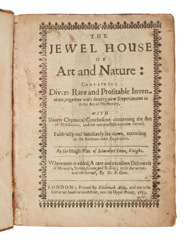 View full screen - View 1 of Lot 506. Plat, Hugh, Sir | Wholesome domestic and industrial arts peppered with a little larceny and deception.