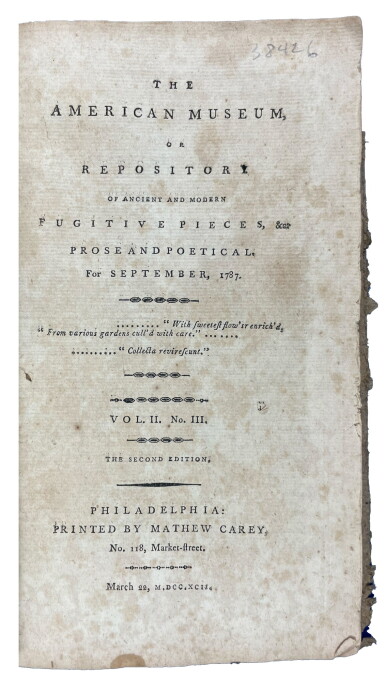 View full screen - View 1 of Lot 1087. United States Constitution | The Constitution framed for the United States of America.