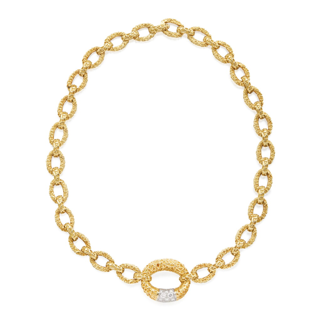 View full screen - View 1 of Lot 81. GOLD AND DIAMOND NECKLACE, VAN CLEEF & ARPELS.