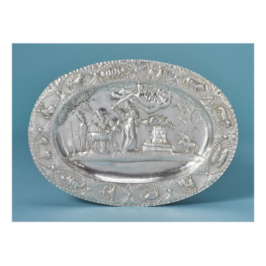 View full screen - View 1 of Lot 88. A GALICIAN SILVER PIDYON HABEN PLATE, LVOV, 1826.
