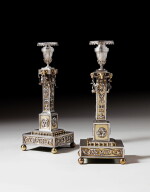 Paire de flambeaux en argent et vermeil par Georg Ignatius Baur, Augsbourg, 1775-1777