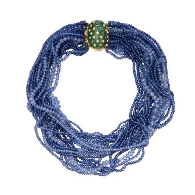 View full screen - View 1 of Lot 560. Sapphire and Gem-Set Necklace.