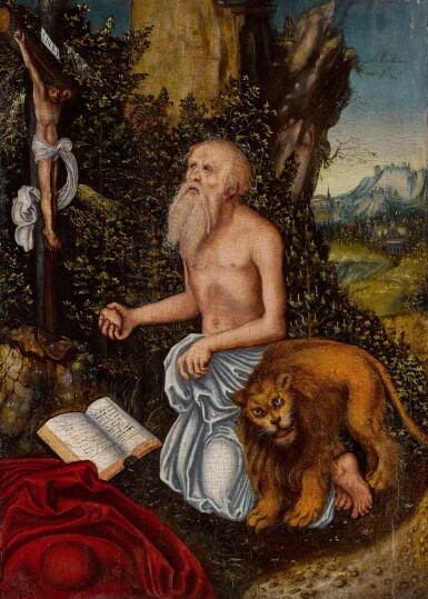 View full screen - View 1 of Lot 7. The penitent Saint Jerome in a landscape.