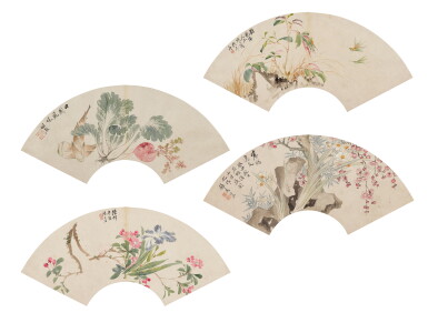 View full screen - View 1 of Lot 9077. 清諸家 清人扇面 | Various Artists (Qing Dynasty), Various Subjects.