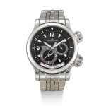 JAEGER-LECOULTRE | MASTER COMPRESSOR GEOGRAPHIC, REFERENCE 146.8.83, A STAINLESS STEEL WORLD TIME WRISTWATCH WITH DATE, DAY AND NIGHT INDICATION AND BRACELET, CIRCA 2008