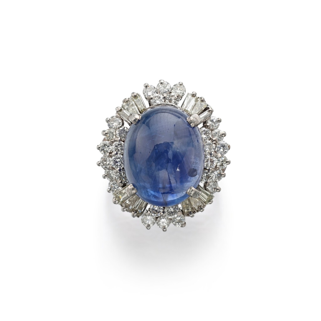 View full screen - View 1 of Lot 898. Sapphire and diamond ring.