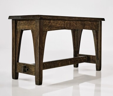 View full screen - View 1 of Lot 241. GUSTAV STICKLEY | A RARE PIANO BENCH, MODEL NO. 176 .
