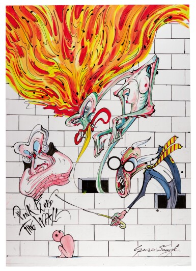 View full screen - View 1 of Lot 149. SCARFE | Pink Floyd's "The Wall" - Teacher, Wife, Mother and Pink, original drawing.