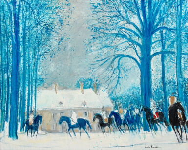 View full screen - View 1 of Lot 713. André Brasilier 安德烈・布拉吉利 | L’hiver bleu à Loupeigne 盧佩涅的藍色冬天.